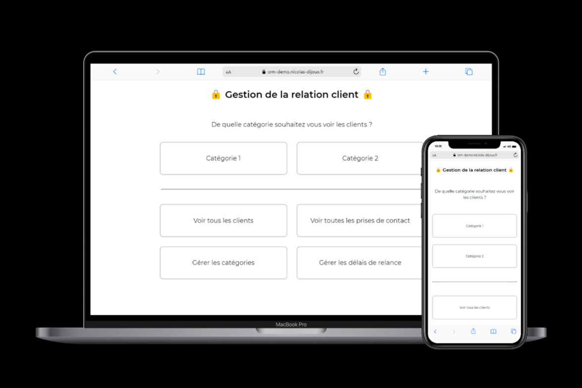 Illustration du projet de mon application web de Gestion de La Relation Client.